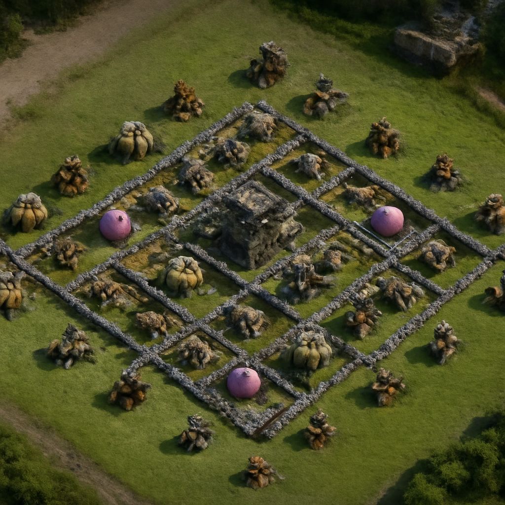 Town Hall 4, Town Hall 6, and Town Hall 9 base layout examples