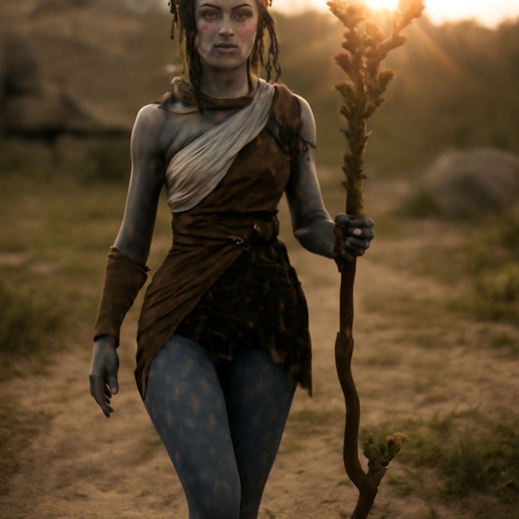 Illustration of a sea elf character in D&D